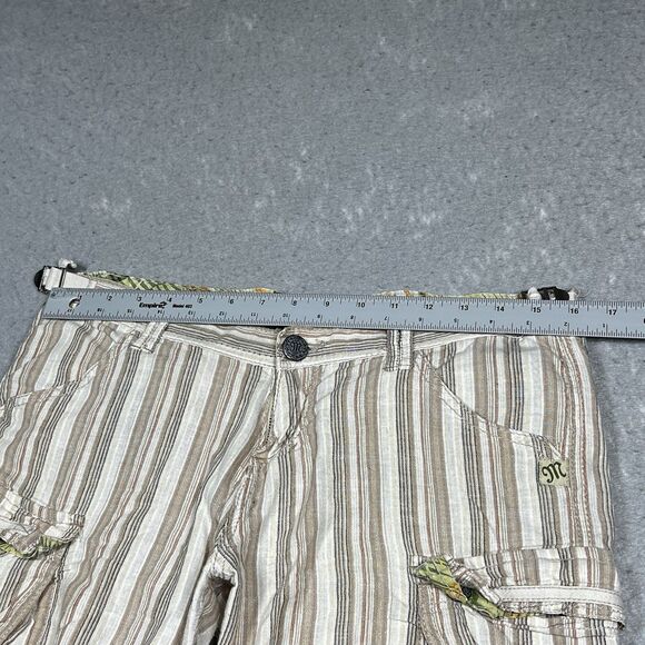 Miss Me Womens Size Large Multicolored Striped Cargo Bermuda Shorts 100% Cotton - Picture 9 of 15